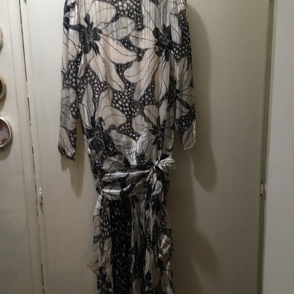Black and White pure silk dress - Picture 5 of 5